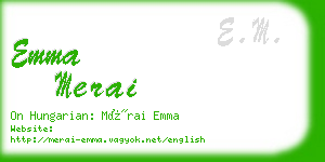 emma merai business card